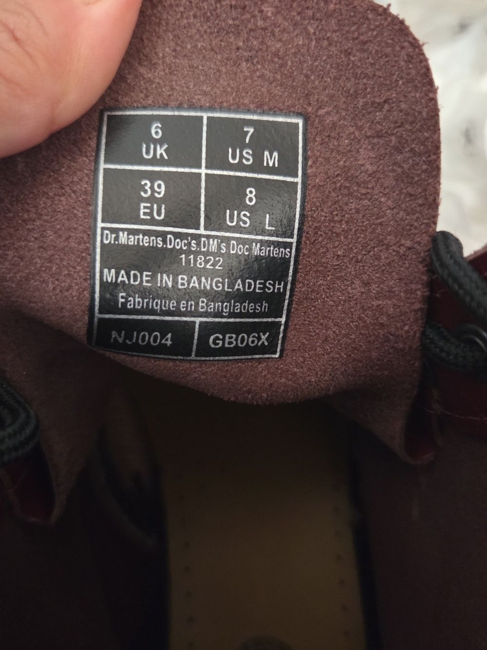 Dr. Martens Men's Dark Burgundy Lace-Up Boots
